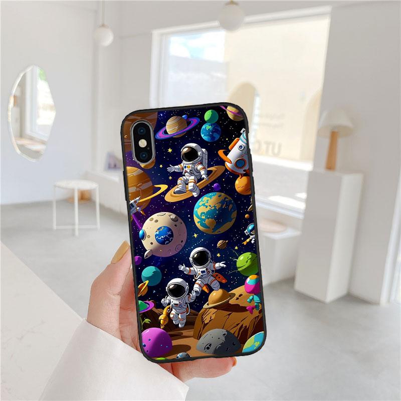 CJ12 Astronaut Space Moon Case for Samsung Galaxy M06 M15 M16 M35 M55 M56 A36 A42 A50 A50S A51 A52 A32 A33 A05 A05S A06 A16 A20
