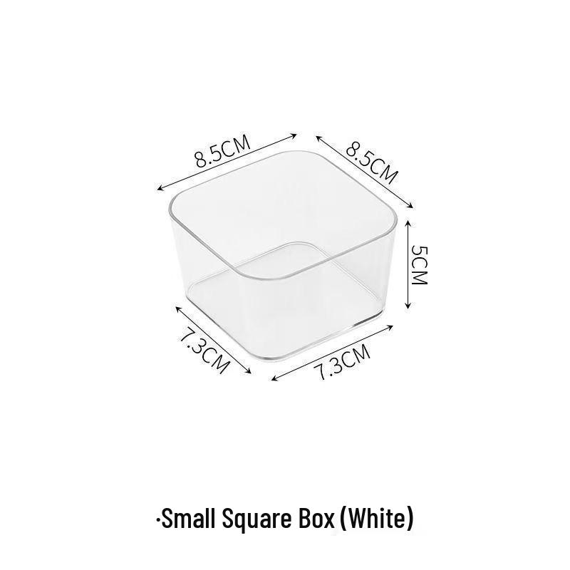 Transparent Acrylic Desktop Storage Organizer with Built-in Dividers and Drawer for Cosmetics and Sundries No Size
