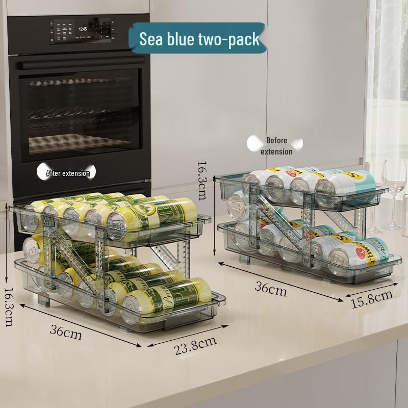 Changqi Automatic Ret retractable Double-Layer Drink Organizer for Refrigerator