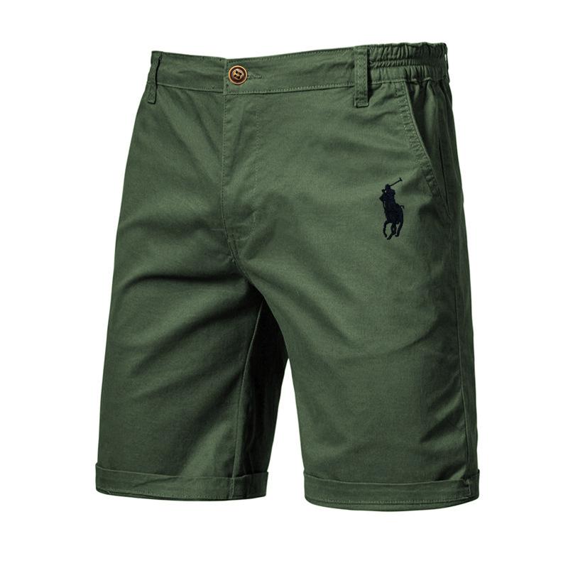 Polo Ralph Lauren Summer Pony Embroidered Cotton Solid Color Shorts for Men High Quality Casual Business Social Elastic Waist Beach Shorts