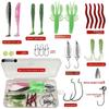 Tackle Box Soft Fishing Lures Kit Hook Set Silicone Soft Lures Hooks  Sea Equipment