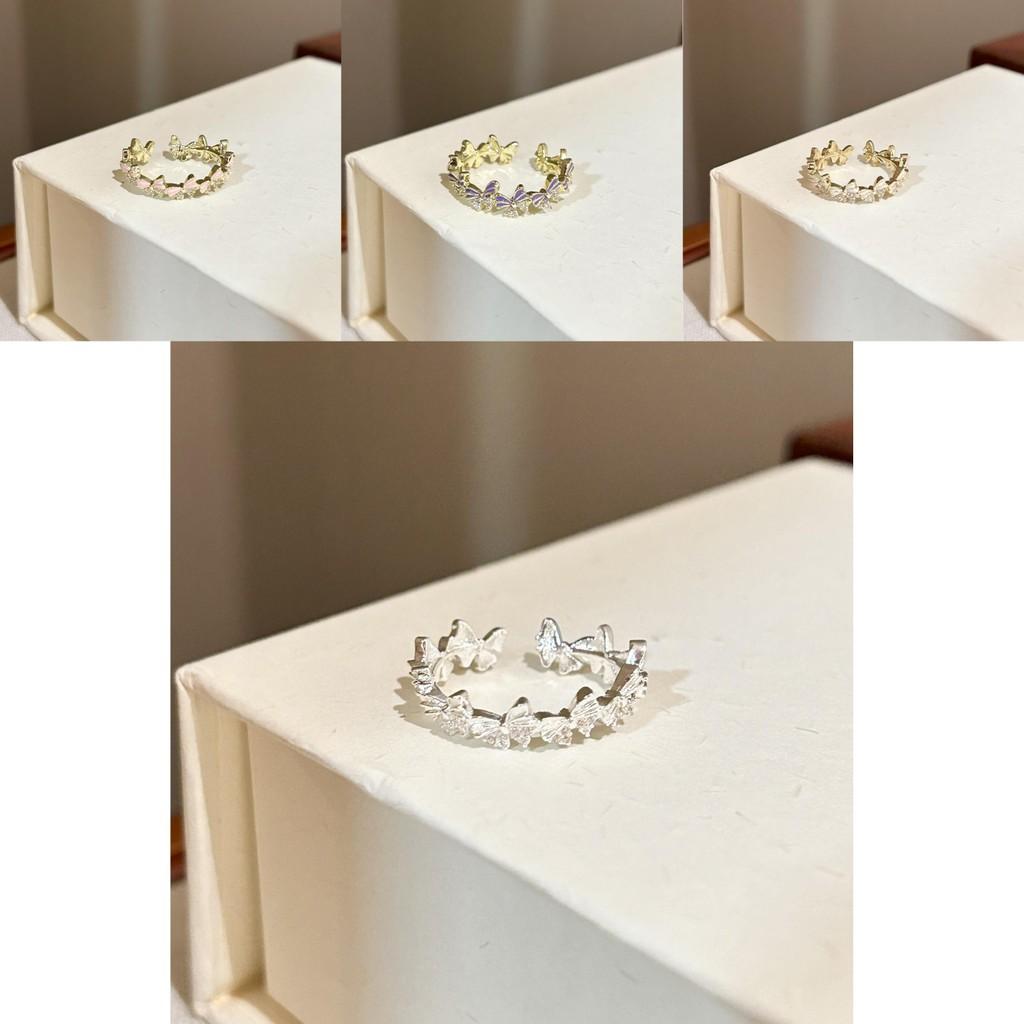 Unique Colorful Enamel Butterfly Knot Ring For Women Trendy Luxury Jewelry