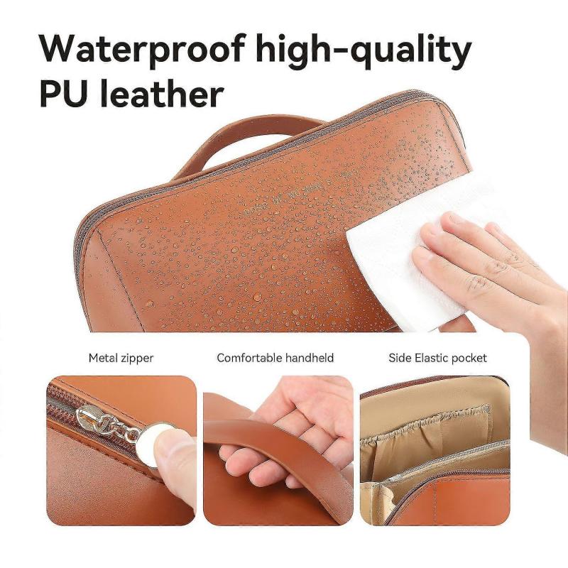 Travel Makeup Bag,Large Capacity Cosmetic Bags for Women,Waterproof Portable Pouch Open Flat Toiletry Bag Make up -GSL