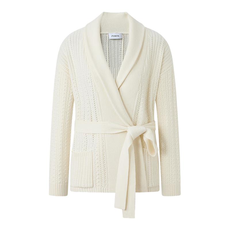 

PORTS Женский трикотажный свитер с V-образным вырезом из смесовой кашемировой шерсти LT9K608UZF007 M