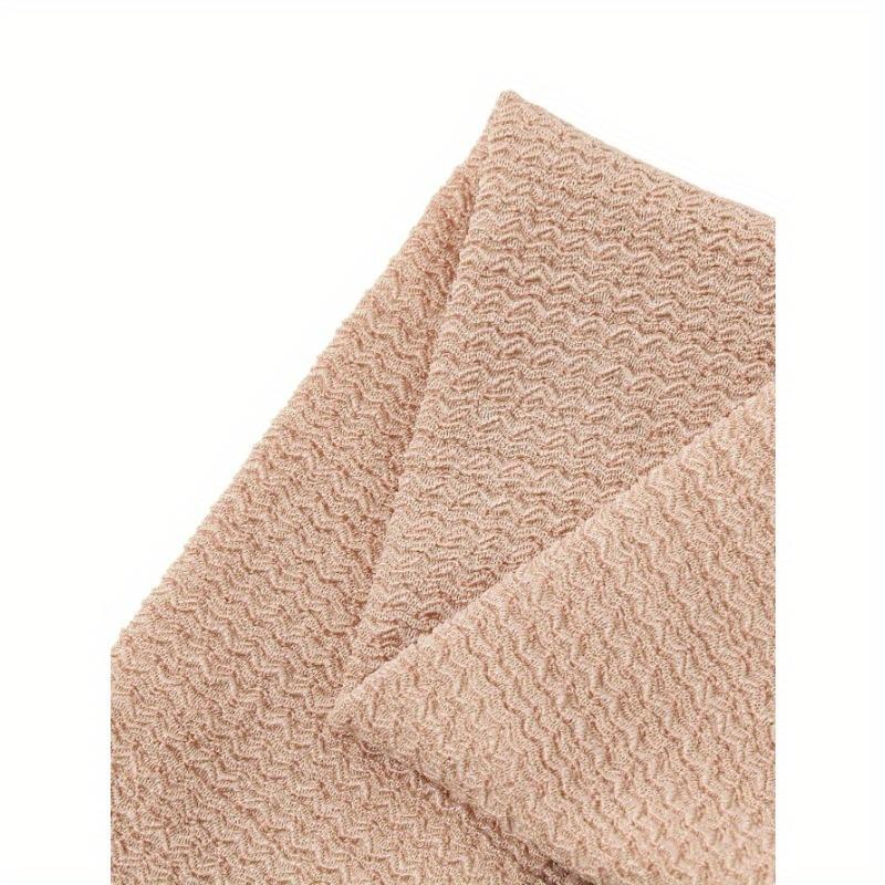 Women's Polyester Knit Beanie with Wave Pattern and Long Tail - Elastic Fit, No Feathers, Chemotherapy Headscarf Hat
