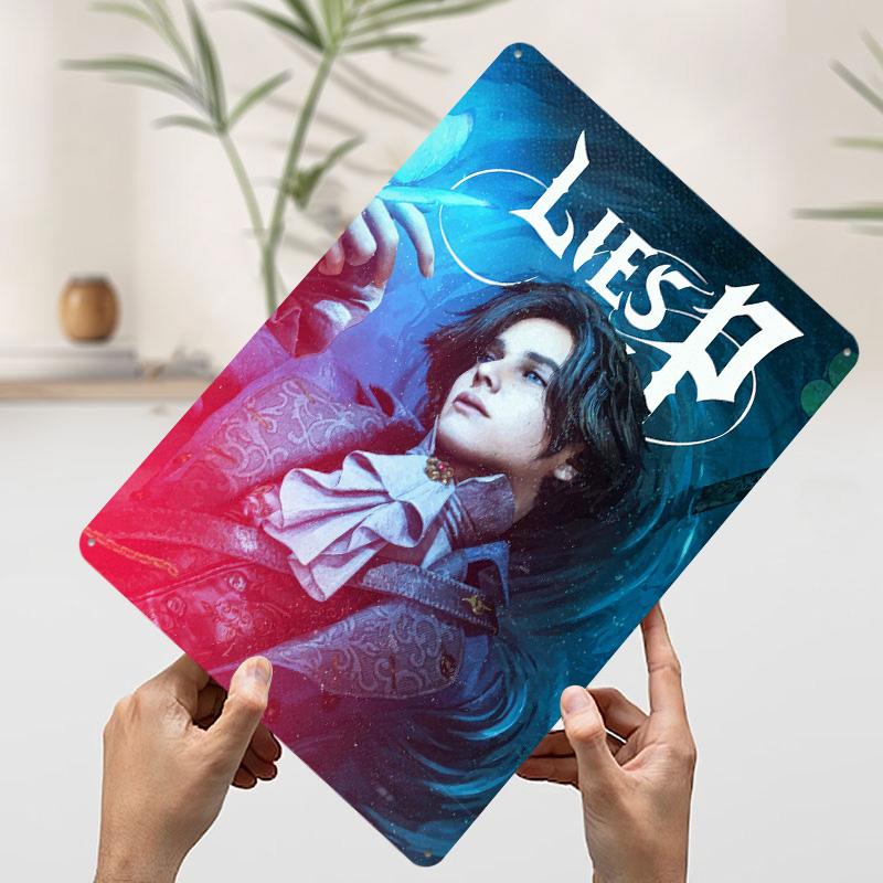 Lies of P Game Art Tinplate Poster Customized Wall Art Vintage Metal Signs Retro Tin Plaque for Bedroom Decoration Gaming House