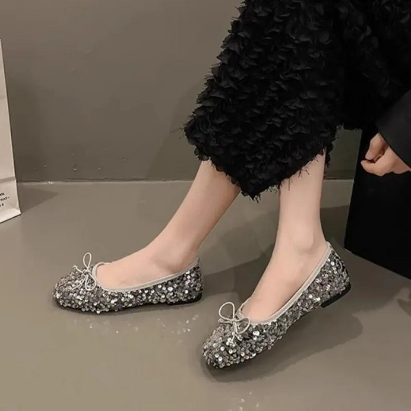 Fashion Women's Heels Spring New Flat-soled Shallow Mouth Elegant Daily Comfortable Soft-soled Square Head Women's Shoes