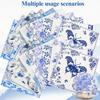 20 Pack 10 Styles Decoupage Paper Napk, Blue Floral Decorative Cocktail Toile Napk for DIY Crafting Birthday Party Baby Shower