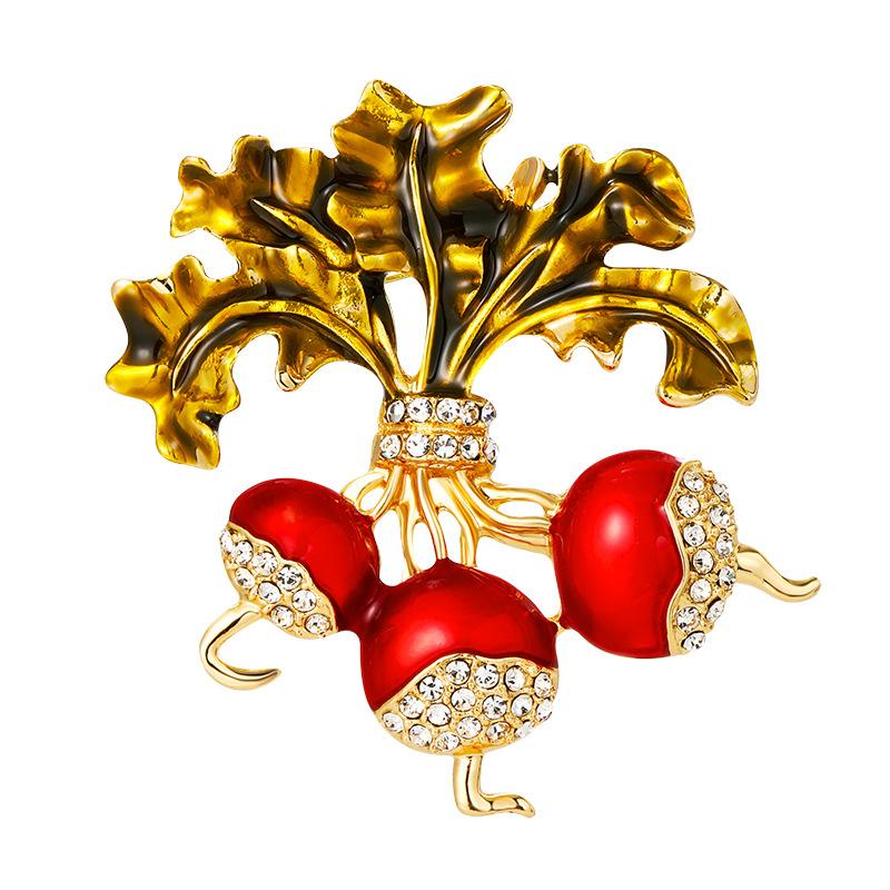 Jewelry Retro Trend Three-dimensional Oil Dripping Fashion Carrot Retro Accessories Brooch 6*7CM