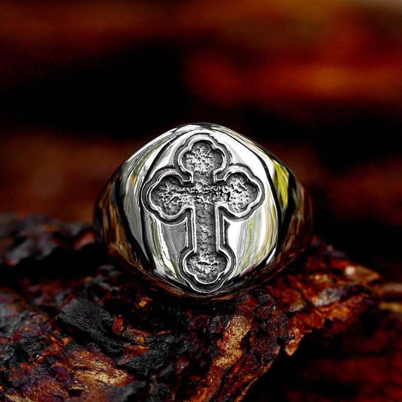 2026 Shield Cross Ring, Fashion Men's Ring Jewelry