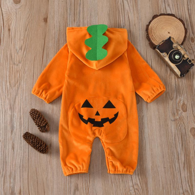Infant & Toddler Halloween Pumpkin Onesie Romper for Boys & Girls
