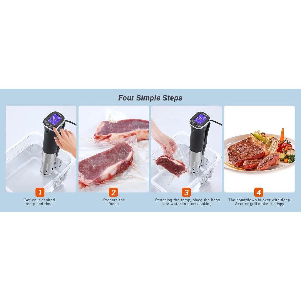 INKBIRD ISV-300W WiFi Sous Vide Machine 220V EU Plug IPX7 Waterproof Sous Vide Cooker APP Remote Control with Recipes Alarms