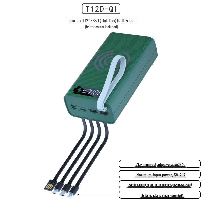 Solderless 4-Wire 12-Section 18650 Power Bank Kit with Ultra-Fast Disassembly