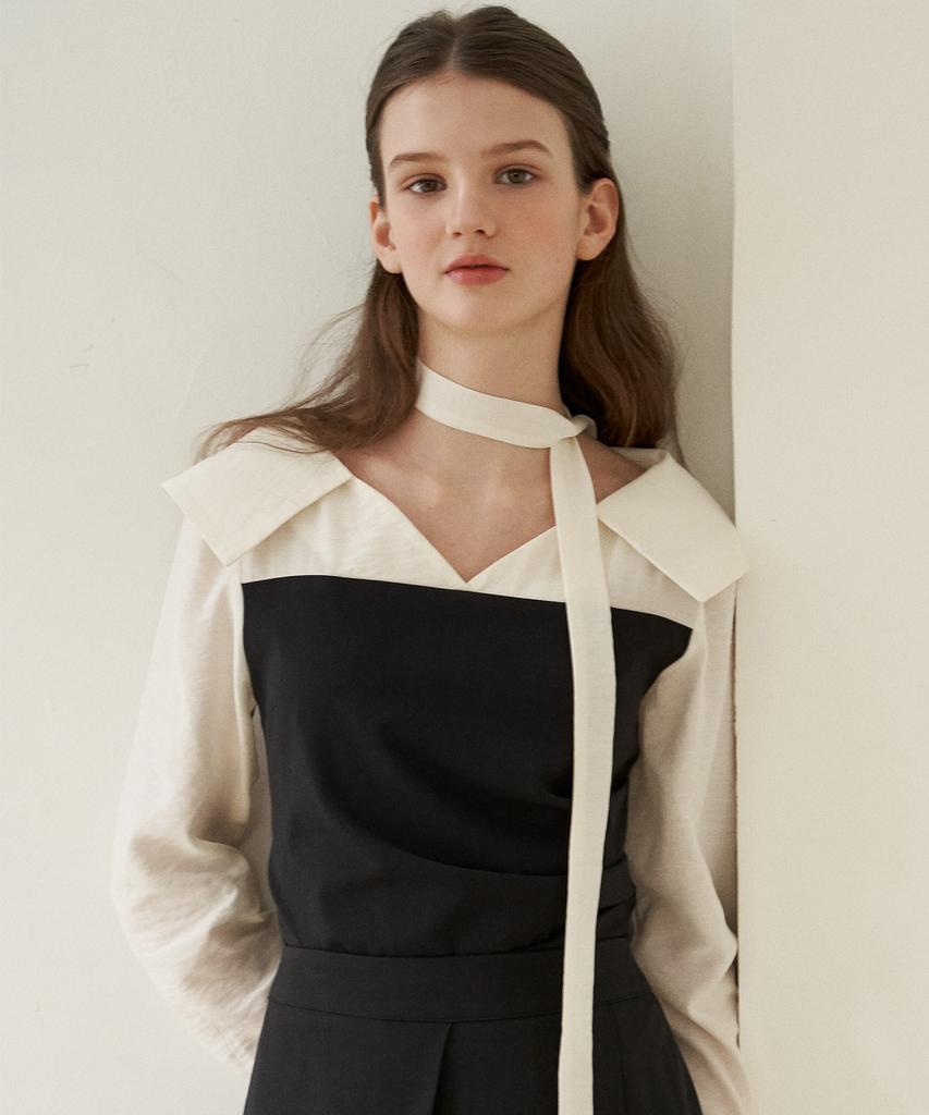 Peullobeu Soft Draping Blouse(Bk)
