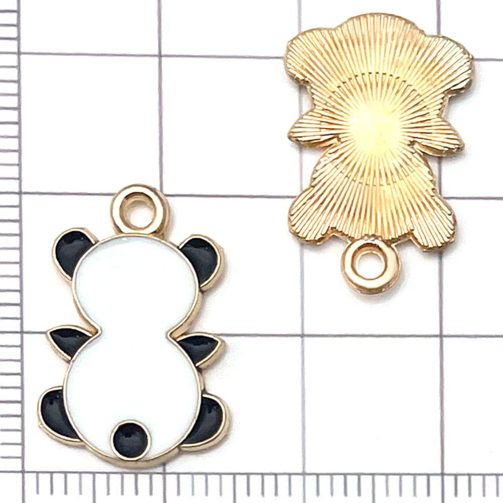 30 Mixed Black & White Enamel Panda Charms for DIY Jewelry