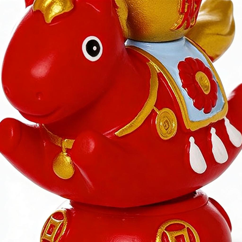 Good Luck Horse Statue Rotatable Figurine Decor for Wealth 2026 Chinese New Year Decoration for Home Office Store School