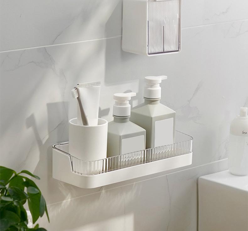Bathroom Wall Mounted Storage Shelf No Drilling Stainless Steel Shower Caddy Hanging Rack for Toilet Washroom Sink Organizer