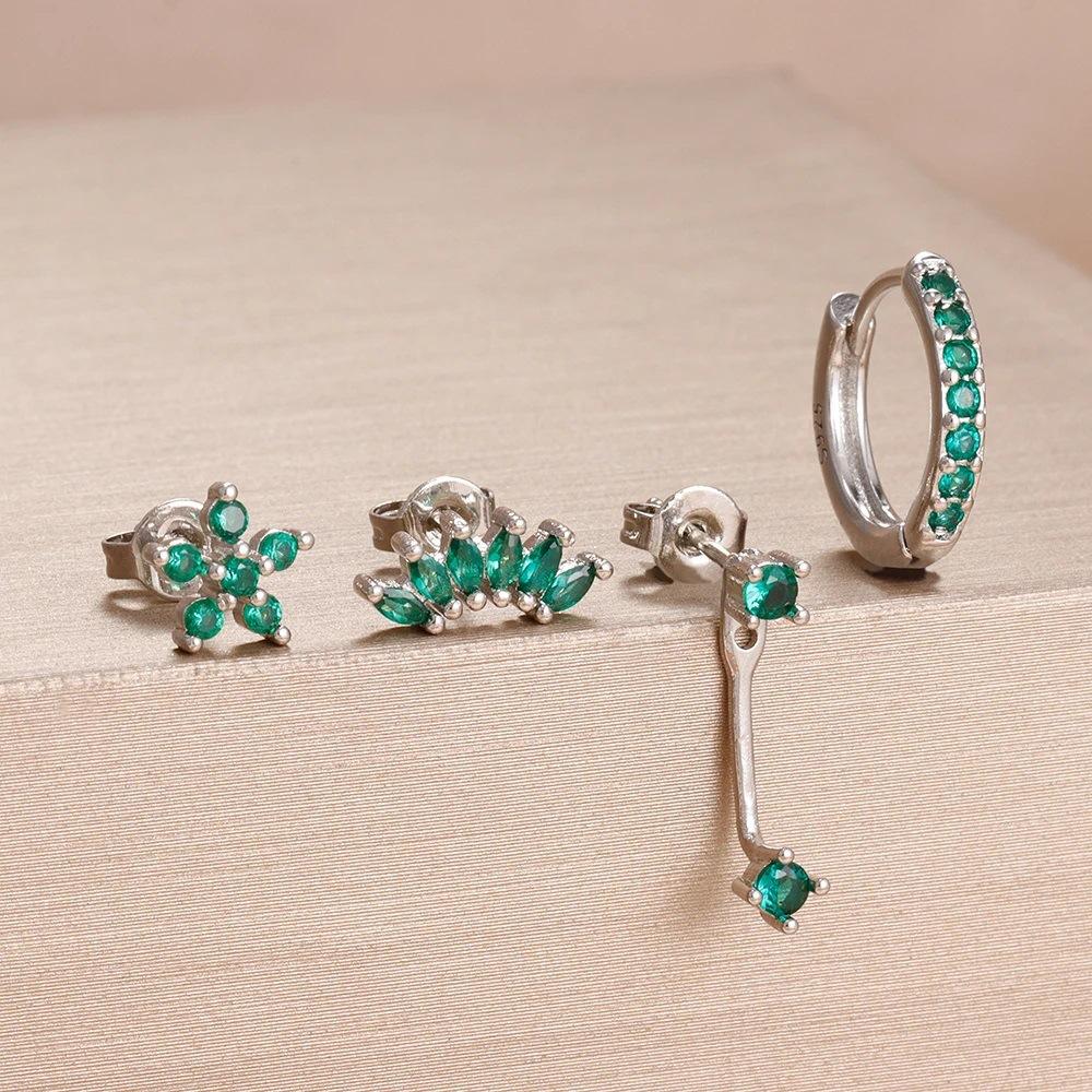 Cross-Border Hot Selling Real Electroplated Zircon Earrings Chic Exquisite Compact Temperamental Design for Women