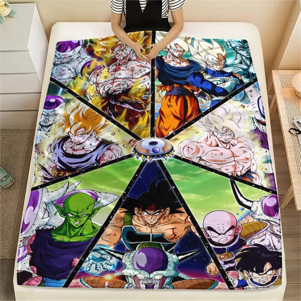 Anime Dragon Ball pattern Flannel Blanket, High quality Comfortable for All Seasons, Home Decor, Warmth and Comfort, Perfect for Gifts.