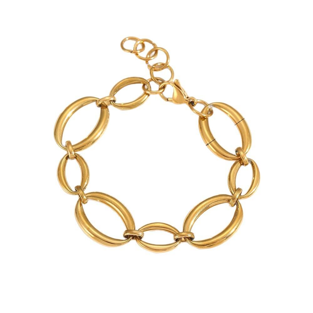 Stainless Steel Geometric Chain Bracelet For Women Summer Fashion Accessory