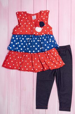 Set for Girls: Short Sleeve Tunic and Leggings, Laura Ashley Cotton (55976)