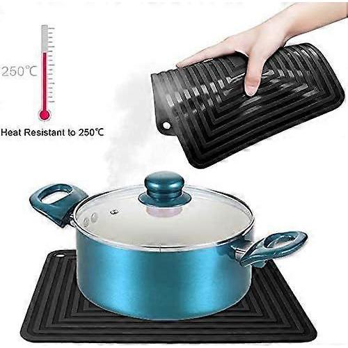 Silicone Coaster, 2PCS Anti-Slip Heat Resistant 250C Multi-Function Spoon Rest