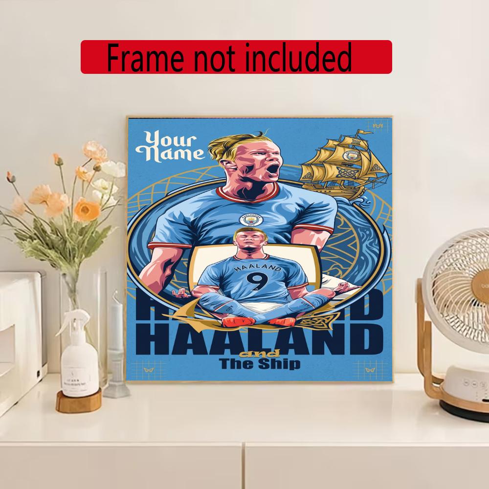 Haaland Personalized Name Diamond Paintings Mosaic Wall Round Diamond Art Painting Kits Embroidery Crystal Accessories Frameless