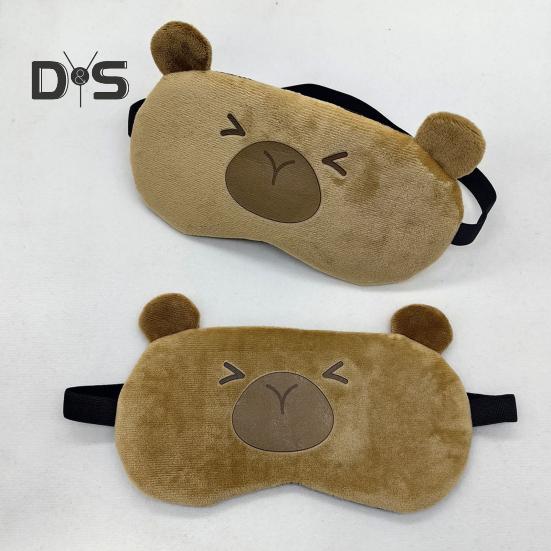 Capybara Lumină Blocare Eye Cover cu Bandă Elastic Plush Cartoon Animal Hot Recre Compresse Eye Shade Bărbați Femei Travel Pup Sleeping Blackout Eye Cover