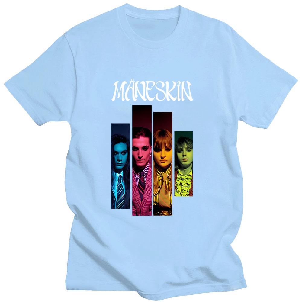 Maneskin Rush T-shirt for Spring/Summer 100% Cotton Comfortable Tee-shirt Cartoon Print Manga Retro Tshirt Sudaderas Cute Tees