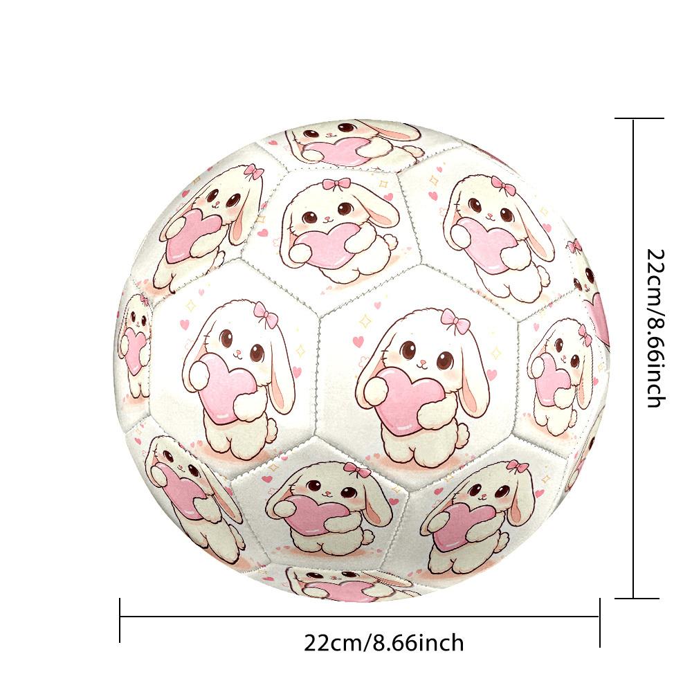 1pc Pink Heart Bunny Size 5 Soccer Ball Professional Match Training Football Indoor &Outdoor Sports Ball Training Ball Lightweight Durable Y100