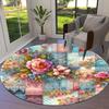 1pc Office Carpet Chair Mats Floral Patchwork Quilt Design Perfect for Decorating Office Chairs, Living Rooms, Or Bedrooms
