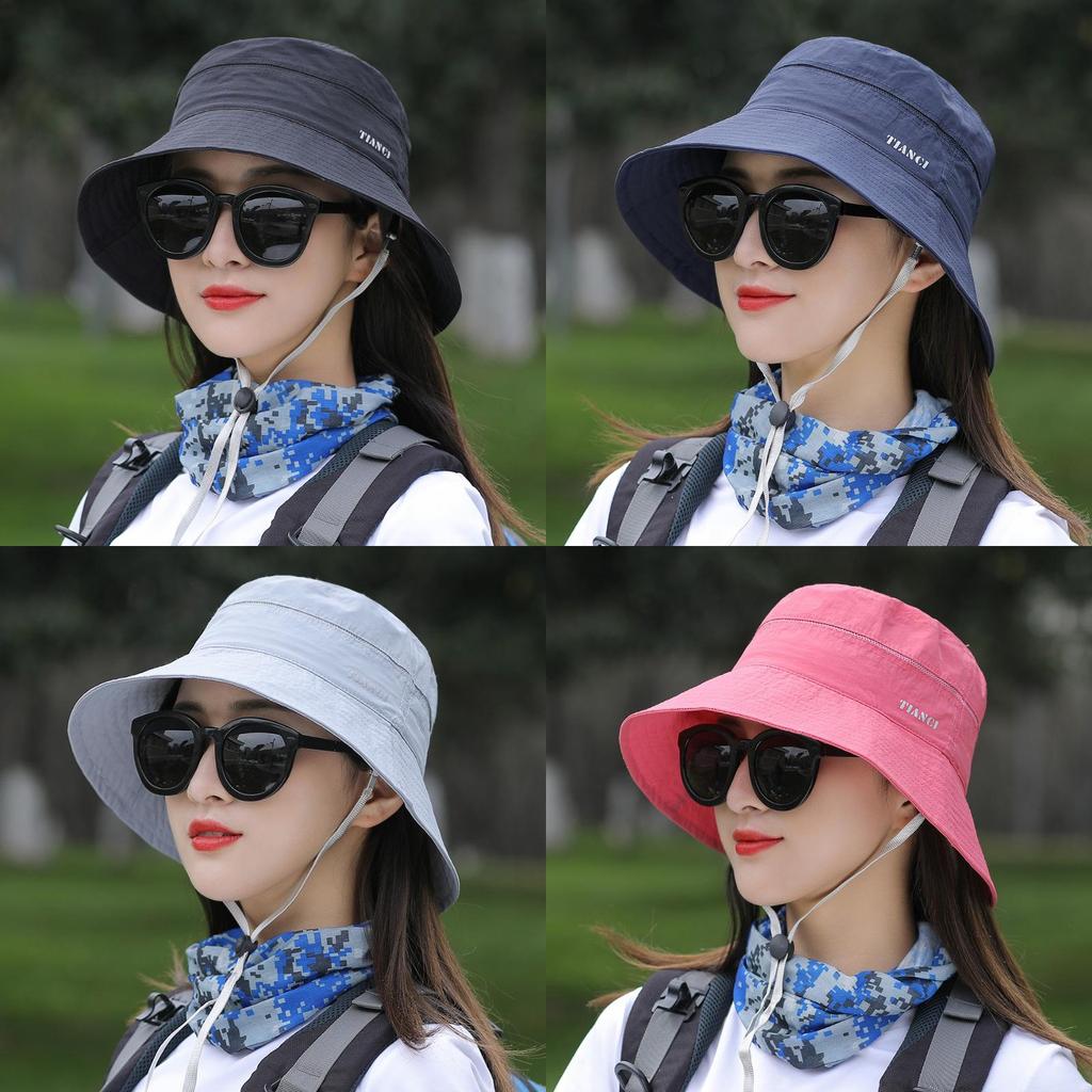 Fisherman Hat Summer Outdoor Sun Protection Breathable Wide Brim For Women