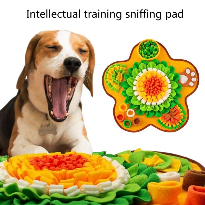 Haustier-Slow-Feeding-Schnüffelmatten für Hunde Fördern gesunde Essgewohnheiten und Riechen-Anreicherung Blumen-Design Slow Feeder