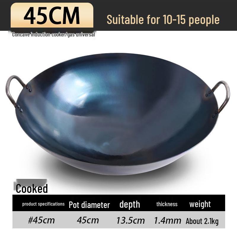 Yoshida Craftsman 45cm Double-Handle Wrought Iron Wok