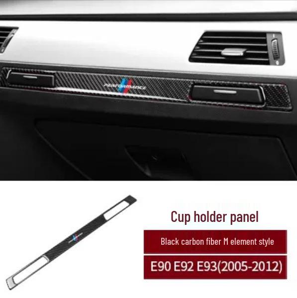 BMW E90/E92/E93 Seria 3 Wykończenie Wnętrza z Włókna Węglowego na Konsolę i Uchwyt na Kubek.
