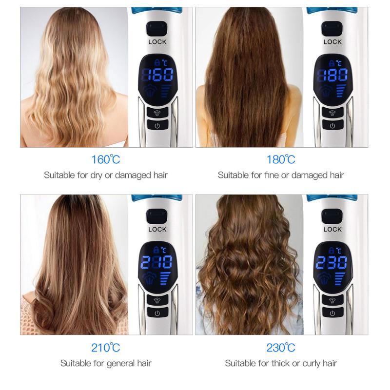 Professional Steam Straightener Brush Salon Wet Dry Fast Ionic Steampod Flat Iron Hair Straightener