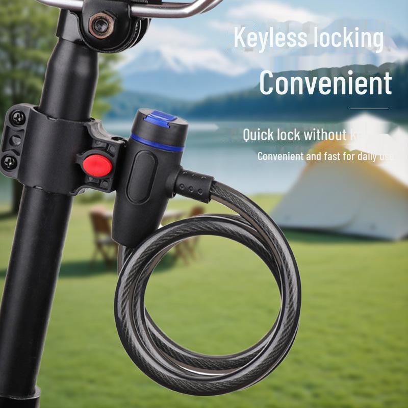 Electric Bike & Mountain Bike Anti-Theft Chain Lock: Portable and Secure Bicycle Battery Lock