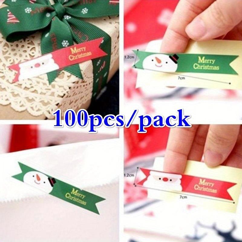 10pcs/set Cute Merry Christmas Santa Claus Snowman Seal Sticker Party Baking Package Paper Tags Labels Xmas Gift