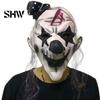 Sprzęt na imprezę Halloweenowy Straszny Lateksowa Maska dla Dorosłych, Straszny Rekwizyt Cosplay Clown, Przerażająca Pełna Maska na Głowę Kostium dla Dorosłych, Dom Strachów,