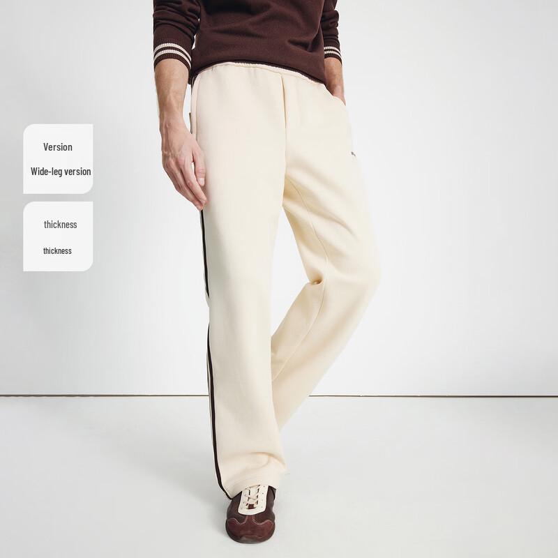 Navigare Men's Thick Fleece Wide-Leg Casual Pants