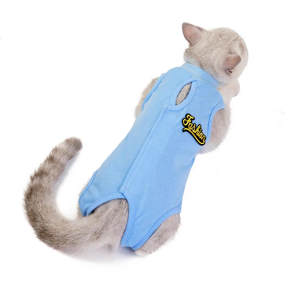 Cat Surgical Recovery Suit Abdominal Wounds Skin Diseases E-Collar Alternative for Cats Professional Pets Clothing After Surgery