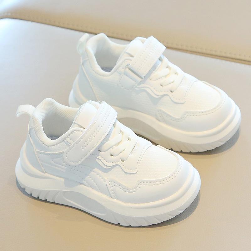 Spring Autumn Kids White Shoes Boys Girls Lightweight Soft Sole Casual Sneakers Baby Sports Shoes