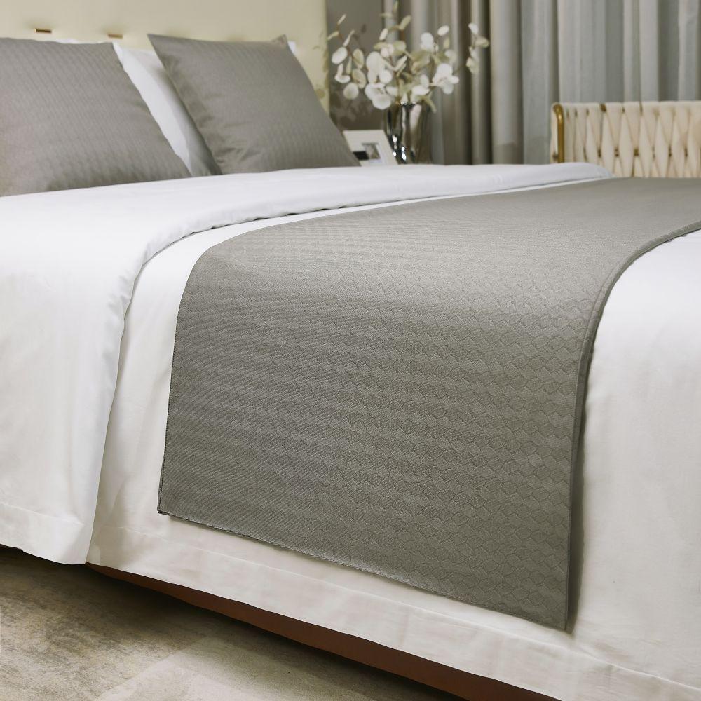 Einfarbiges Figurenmuster Bett-Handtuch Hotel Minimalistisch Doppelseitige Betten-Fahne Bettwäsche Läufer Zubehör Nachttischmatten Ferienwohnungen