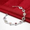 Women Vintage Bracelet Multi-Color Cubic Zirconia Bracelet Elegant Retro Bracelet Jewelry Gift for Wife Girlfriend