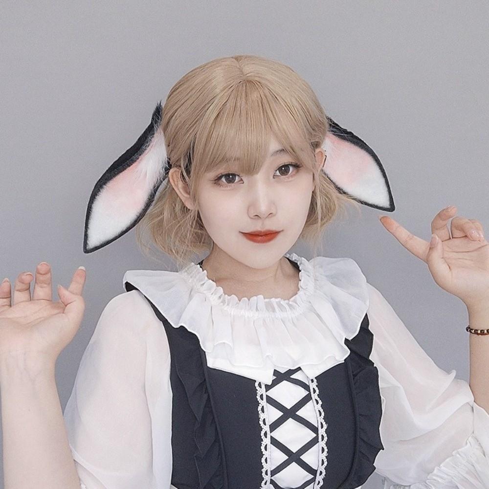 Soft Rabbit Ears Hair Hoop Faux Fur Plush Headwear Fashion Bunny Ears Headband Cosplay
