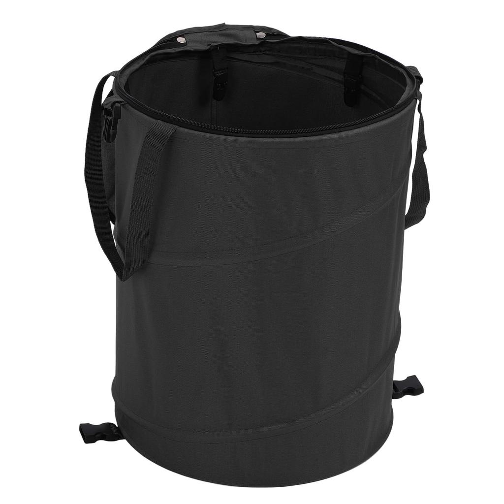 Camping Trash Can with Zippered Lid 24 Gallons Large Capacity Foldable Portable Garden Garbage Container for Outdoor