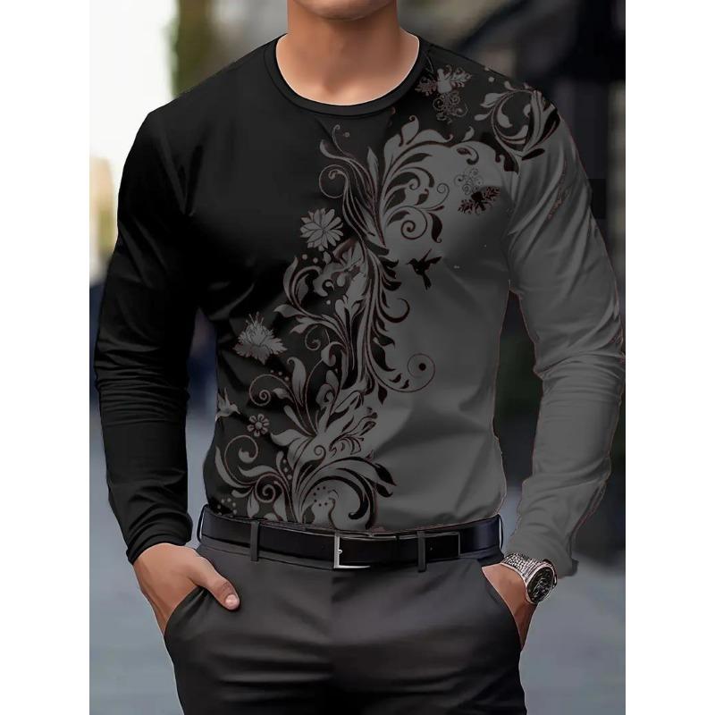 

Футболки с принтом в виде черепа и цветов, модные, осенние, мужские и женские, с круглым вырезом и длинным рукавом, топ, мужской уличный пуловер S