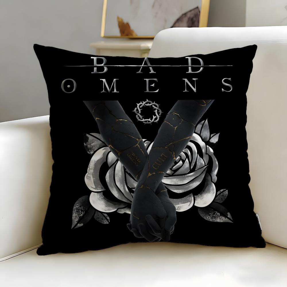 popular band Bad Omens Cushion Cover Soft  EasyWash Pillow Case  Versatile for Couch Bed Travel and Office
