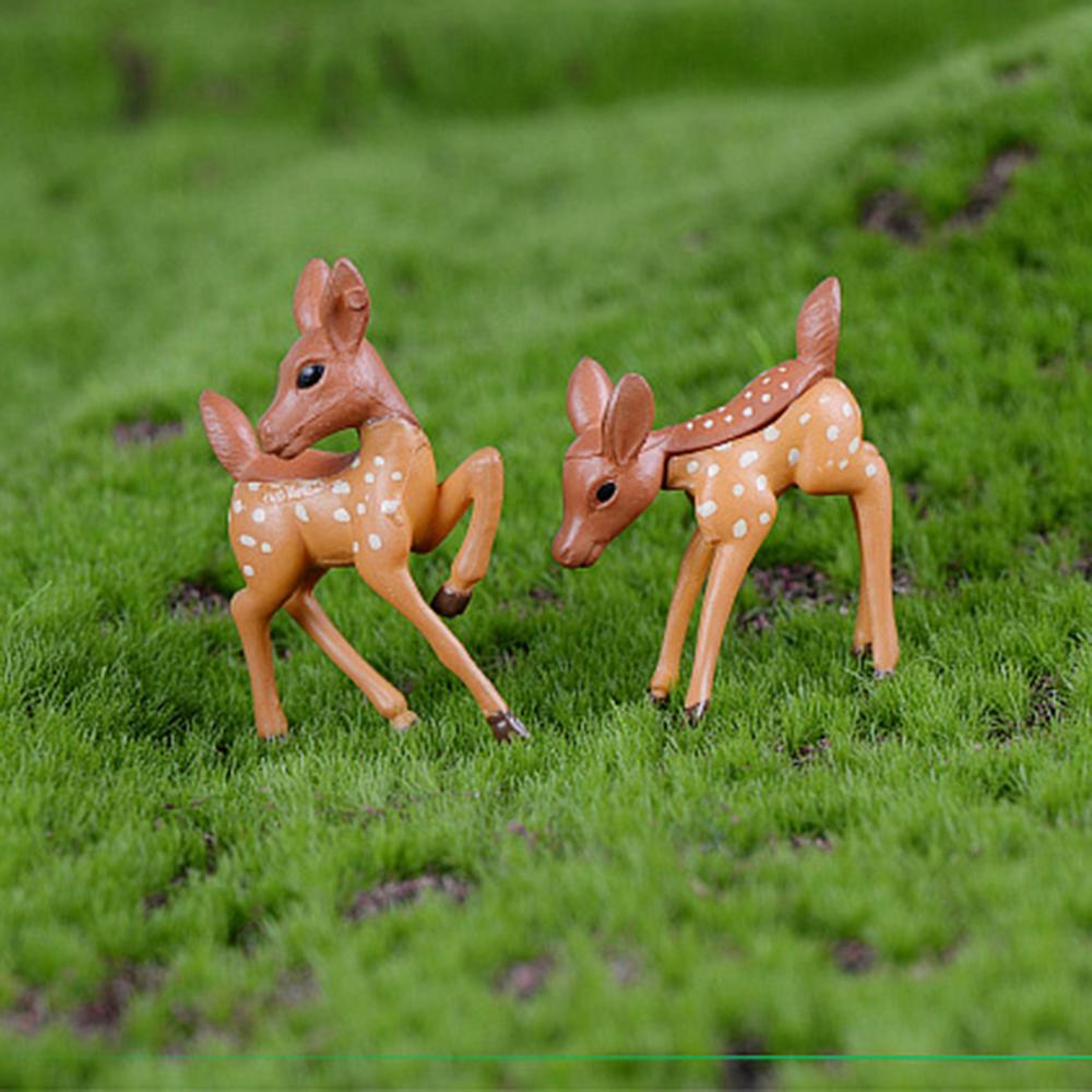 Cute DIY Terrarium Resin Craft Fairy Garden Animal Figurine Ornament Miniature Sika Deer