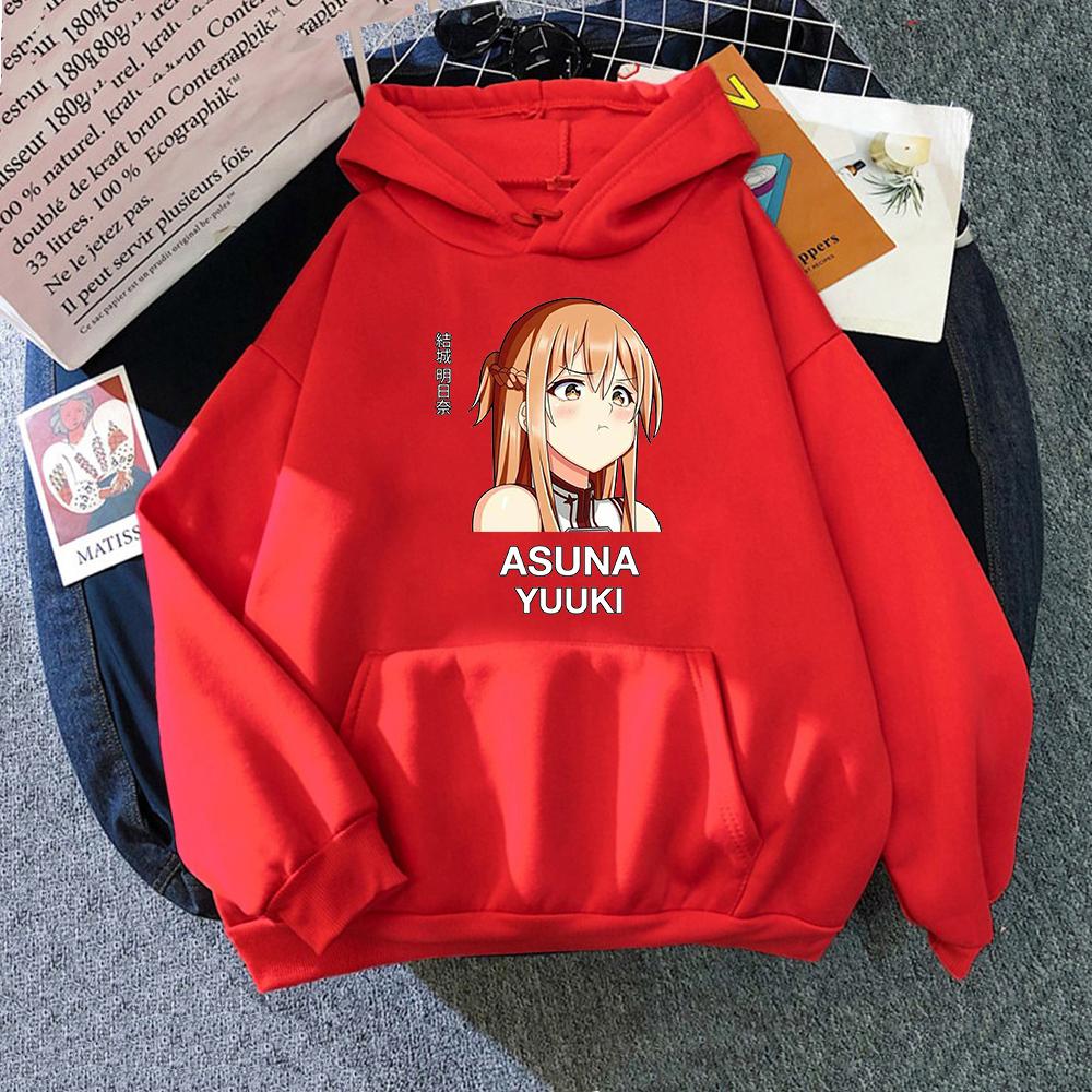 Anime Sword Art Online Hoodies Harajuku Women Clothes Manga Asuna Yuuki and Kirito Sweatshirts Graphic Hoodie Kawaii Sudaderas